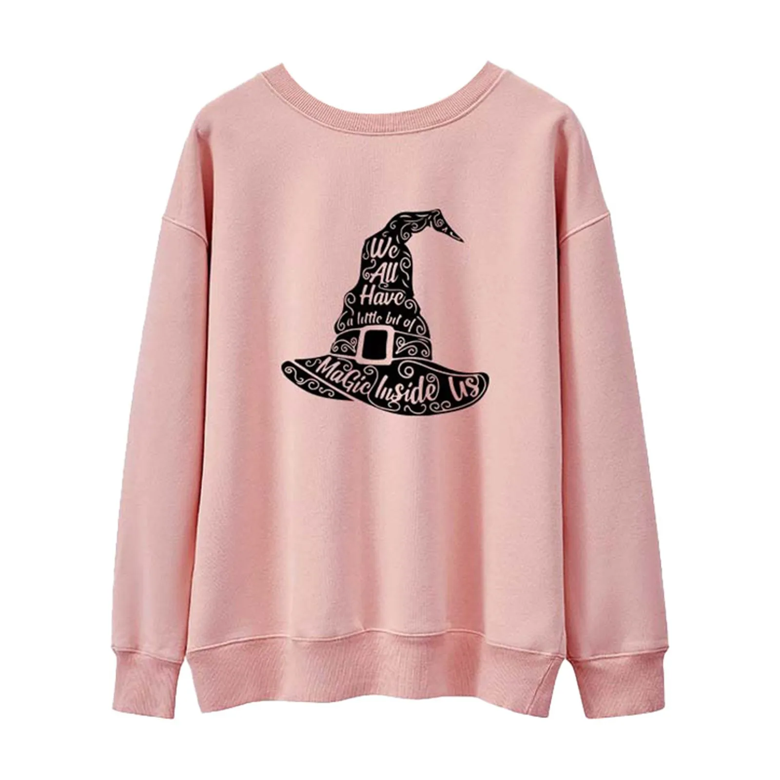 

Couple's Halloween Hat Print Loose Casual Sweatshirt Vintage Sweatshirts