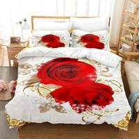 red flower bedding set single twin full queen king size flowers rose bed set children bedroom duvetcover sets 12