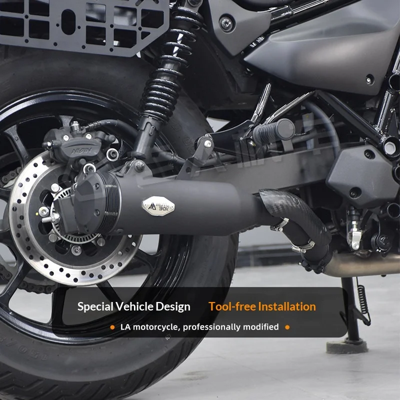 Фото 【Премиум-класс】Для модификации Kawasaki Eliminator 500, выхлопная труба с одним патрубком, задняя/средняя секция, правая сторона. №3
