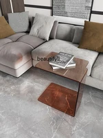 zqlight luxury sofa side table living room side table nordic simple modern coffee table acrylic transparent corner table