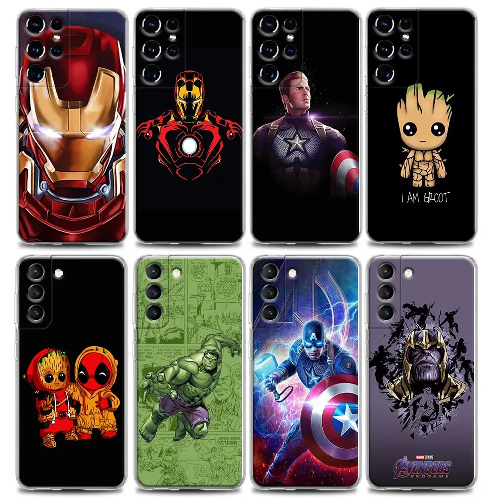 

Clear Phone Case for Samsung S22 S21 S20 S10e S10 S9 Plus Lite Ultra FE 4G 5G TPU Case Cover Avengers Groot Thanos Spiderman