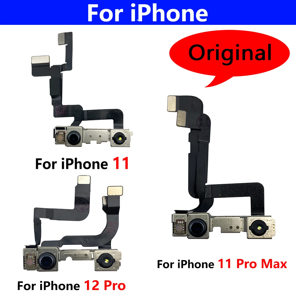 10Pcs Original New Front Camera Facing Camera For Iphone 11 12 Pro Max Camera Module Flex Cable Front Camera For Iphone 11 Pro