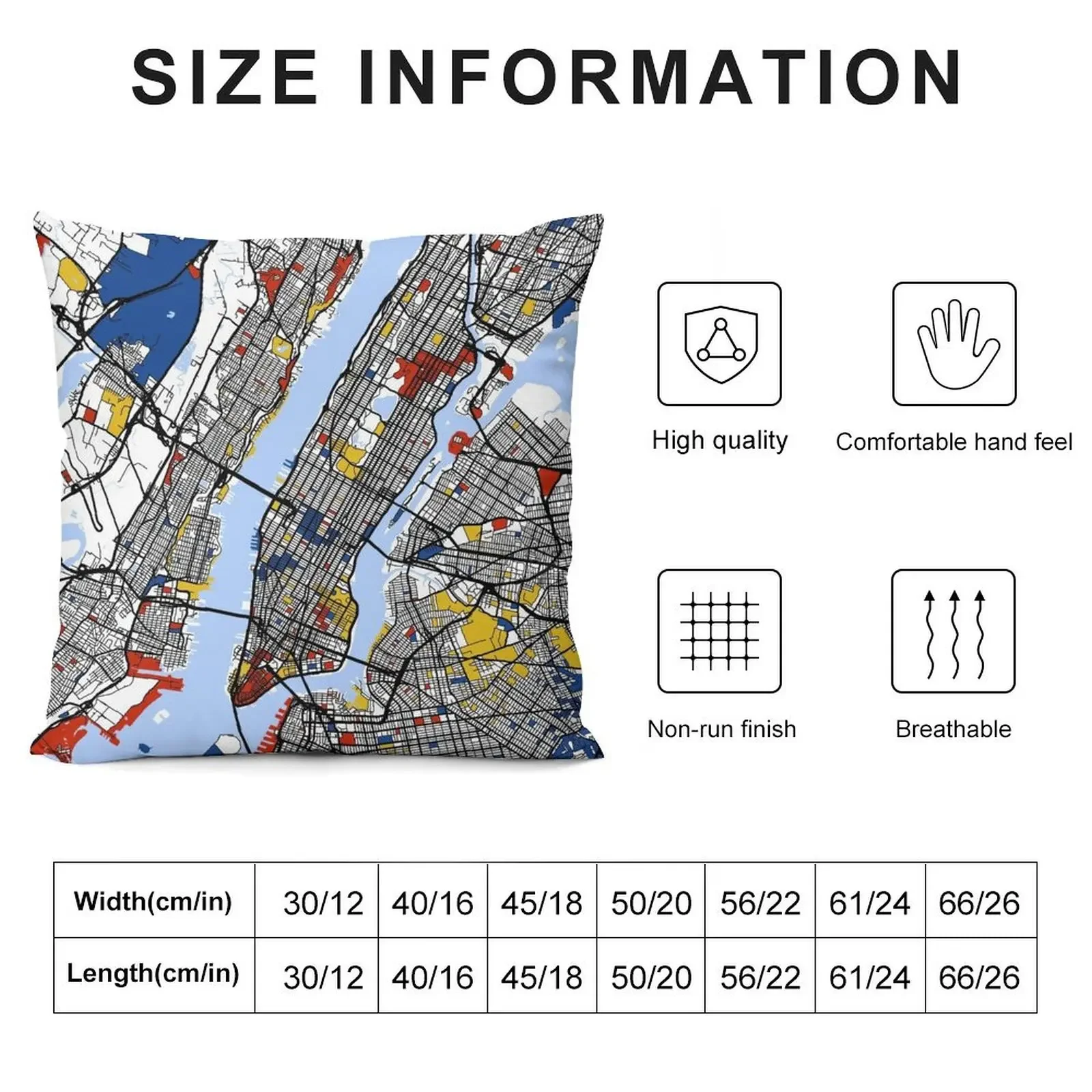 Карта Нью-Йорка Мондриана декоративная подушка эластичный чехол для дивана