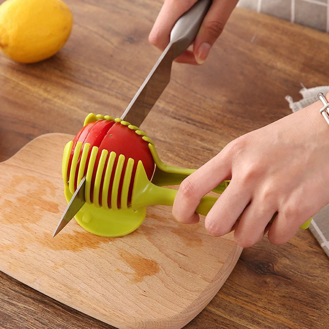 

Handheld Tomato Onion Slicer Bread Clip Fruit Vegetable Cutting Lemon Shreadders Potato Apple Gadget Kitchen Accessories