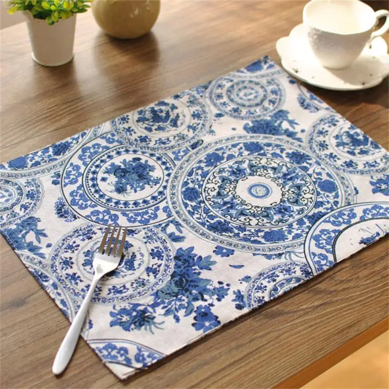 

Double-sided Dinnerware Pad Non-slip Pad Heat Insulation Pad Placemat Table Decoration Plate Mat Cotton Linen Cup Coasters