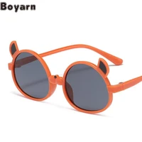 boyarn new cute cartoon glasses color frame kitten decorative childrens sunglasses retro round boys and girls sunglasses