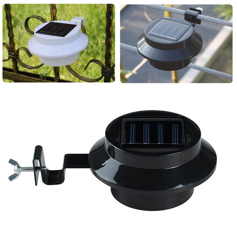

Outdoor Solar Powered 3-led Walllight Wall Path Landscape Mount Garden Fence Gutter Light Lamp 66cy