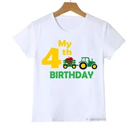 new my 2 3 4 5 6th birthday gift t shirt tractor apple t shirt kids clothes boys girls t shirt short sleeve t shirts summer top