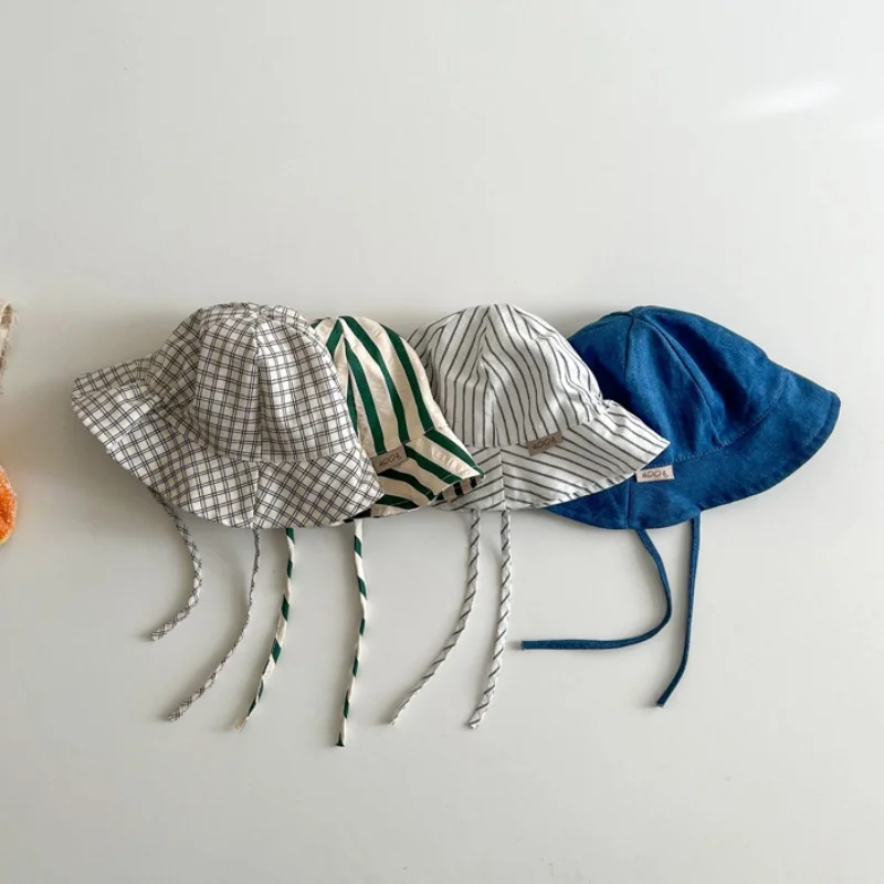 Детская панамская шляпа Baywell унисекс хлопковая кепка с полосатым узором для