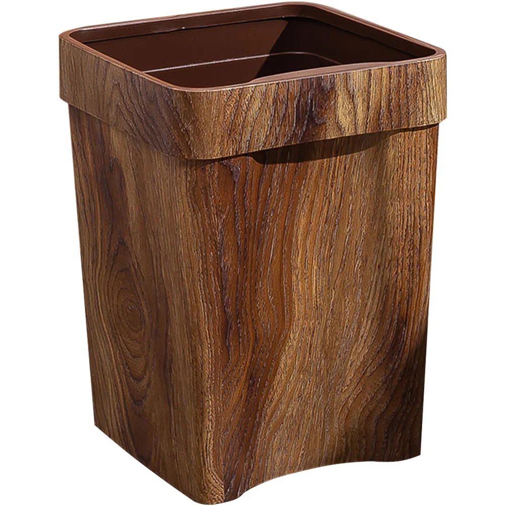 

Can Trash Waste Garbage Bin Basket Bathroom Kitchen Container Wastebasket Bucket Wood Office Paper Bedroom Square Cans Ash