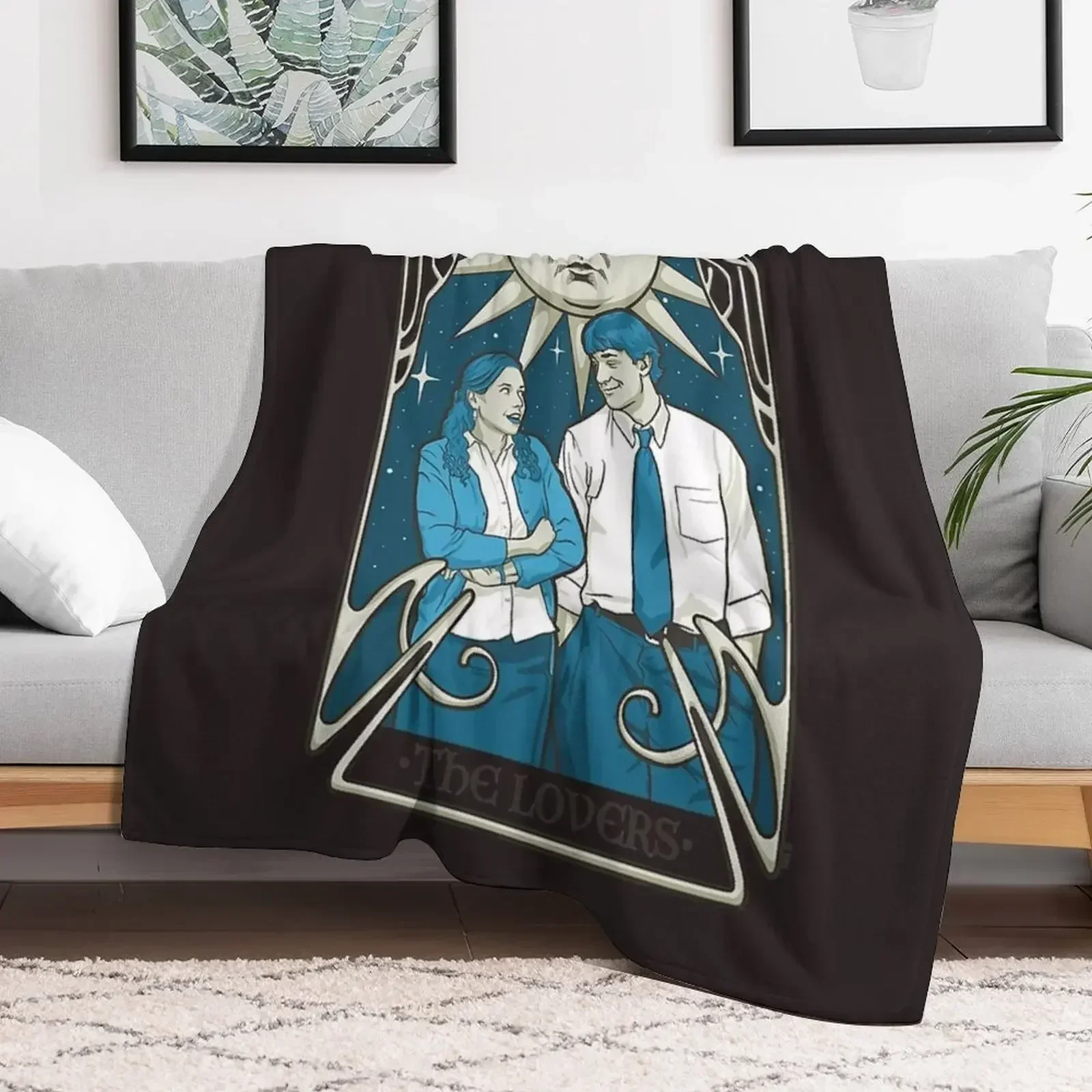 Офисное одеяло с картами Таро для любителей Пэм и Джима волосатое тонкое дивана