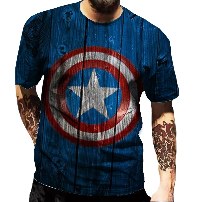 

Disney Classics Marvel Hero Summer New Men's 3D Print Retro Harajuku T-shirt Casual Wear Fashion Men's Clothing Boys Gift Tees