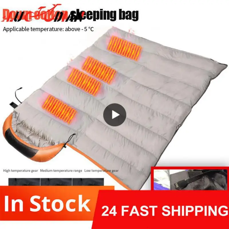 

Usb Heating Kick Proof Sleeping Bag Upgraded Heatable Tear Resistant Down Cotton Sleeping Bag Lightweight Good Storage
