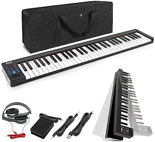 

Электрическая клавиатура для пианино 88 клавиш-портативная складная цифровая клавиатура для пианино с Bluetooth, 128 ритмов/тонов, полуутяжеленные клавиши,