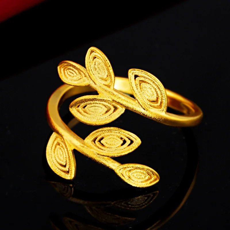 Купи 18k Gold Plated Olive Leaf Open Ring Ethnic Style Fashion Engagement Wedding Birthday Gold Color Ring Exquisite Jewelry Gifts за 479 рублей в магазине AliExpress