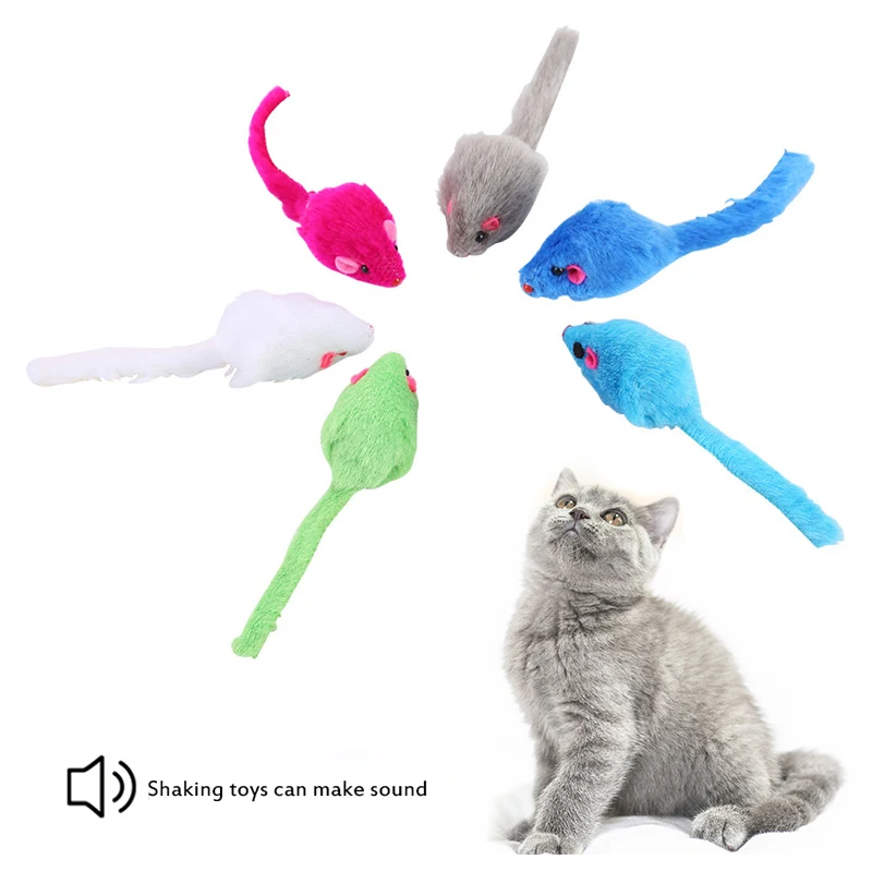 

1pc Colorful Mouse Cat Toy Plush Mice Toy Bite Resistant Molar Toy Fleece False Mouse Funny Kitten Playing Pet Training Supplies