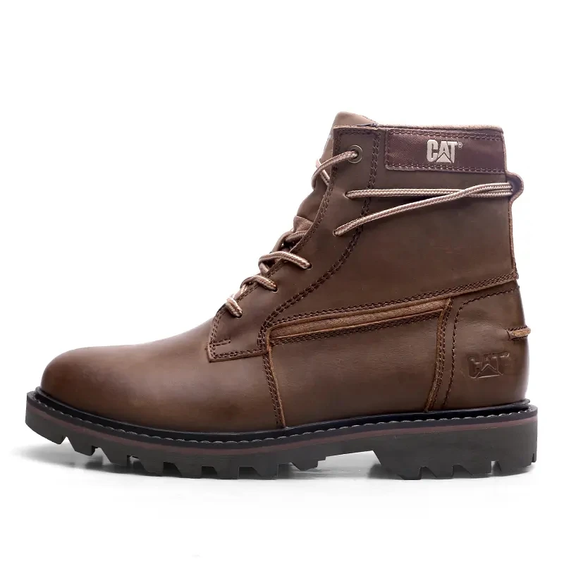 

1PCS Classic Work Shoes Head Layer Cowhide Wearable Steel Head Smash-Proof Men's Shoes High Top Casual Waterproof Leather Shoes