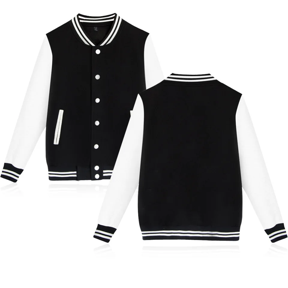 2023 Women Men Fashion Baseball Jacket Youth  Long Rib Sleeve Stand Collar Coat Patchwork Unisex Outfit