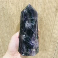 natural fluorite column seven color crystal physical therapy stone for womens health home decoration office decoration