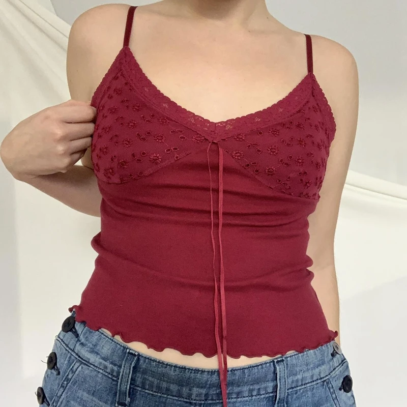 

Шикарная кружевная отделка, майка Milkmaid, укороченные топы с V-образным вырезом и лямками, волшебные винтажные майки, эстетичный гранж, мини-жи...