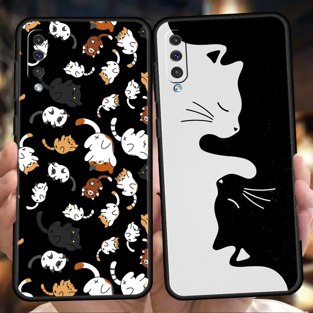 Cartoon Cat Phone Case for Samsung Galaxy A42 A22 A12 5G A02 A03 A04 A04S A50 A70 A10 A20 A30 Silicone Cover Shell Coque Capas