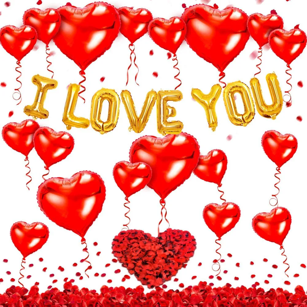 

Набор воздушных шаров с надписью «I Love You»