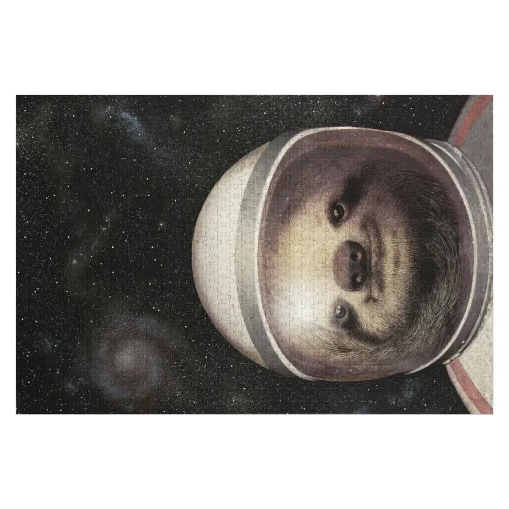 Пазл Космический ленивец на заказ с фото головоломка деревянными животными