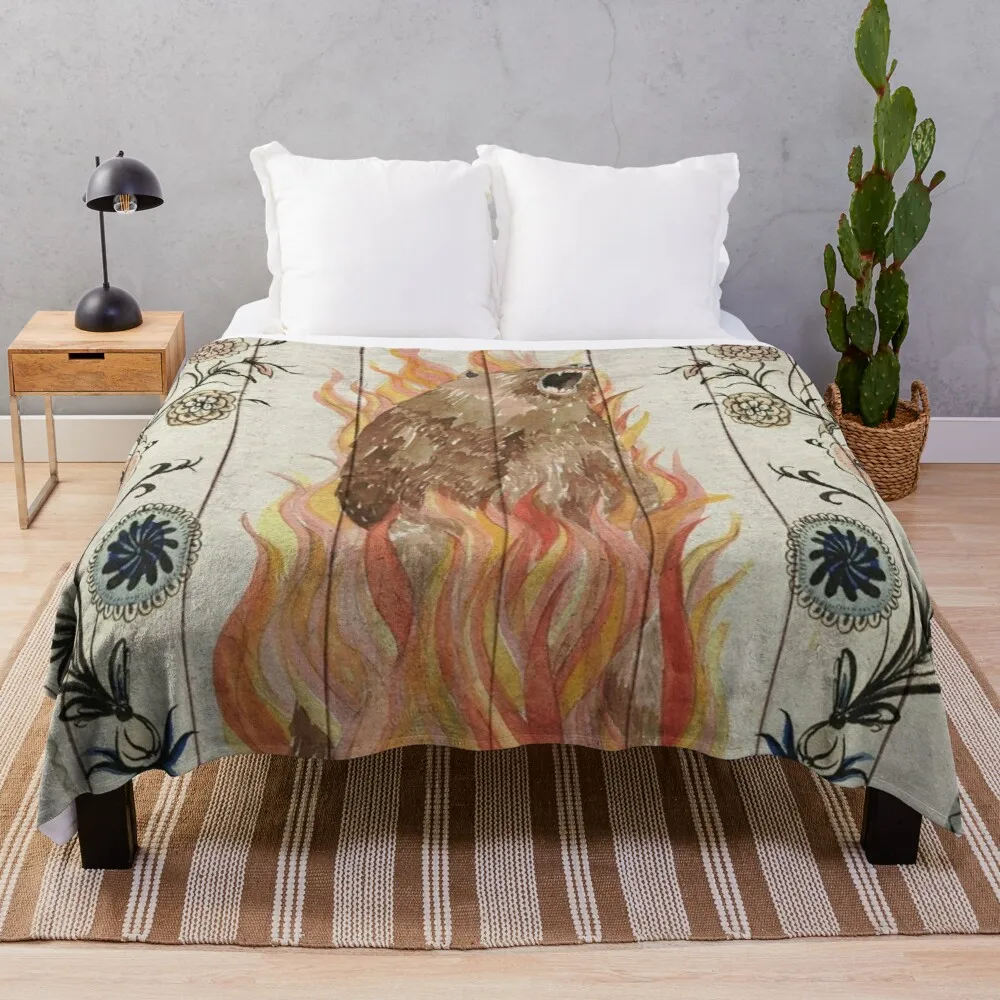 

Midsommar Bear PaintingThrow Blanket sleeping bag blanket