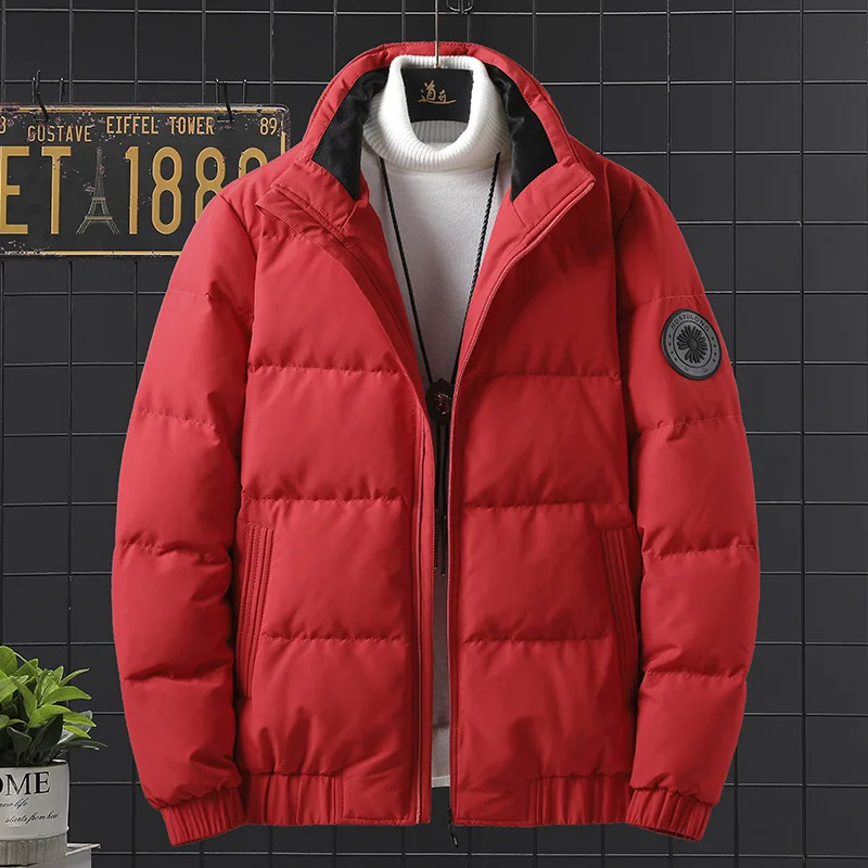 Winter light down jacket men's white duck down short warm coat men's