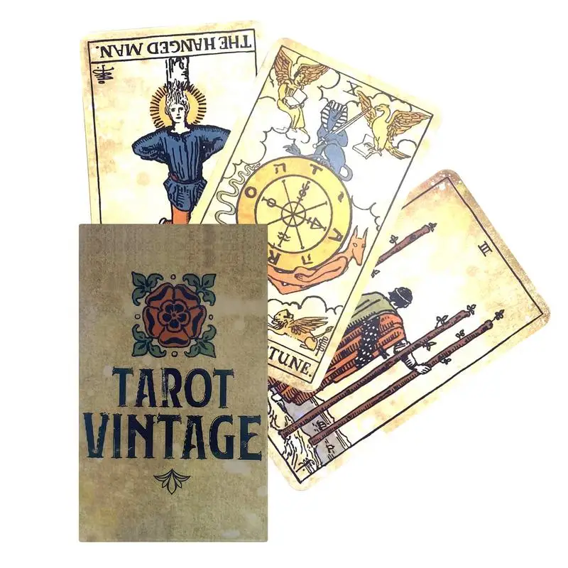 

Винтажные карты Tarot, полная английская версия с изображением оракула, гадания, судьбы, Таро, настольные игры для семьи, искусственная игра в ...