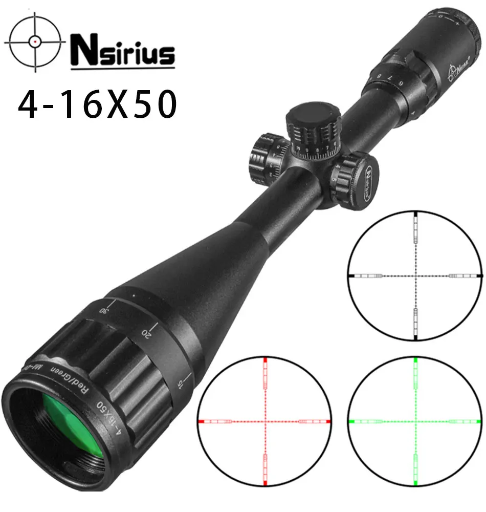 Точный оптический прицел NSIRIUS 4-16X50 AOE с красной и зеленой подсветкой, прицел для винтовки Mil Dot, охотничий прицел, наружный прицел для пневматической винтовки
