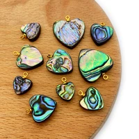 2pcspack natural abalone sea shell pendants heart shape charms love jewelry diy for making necklace earrings bracelets 10 20mm
