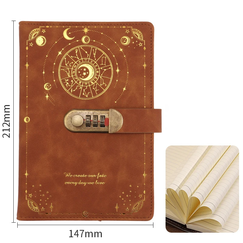 

Блокнот с замком, искусственная кожа, А5