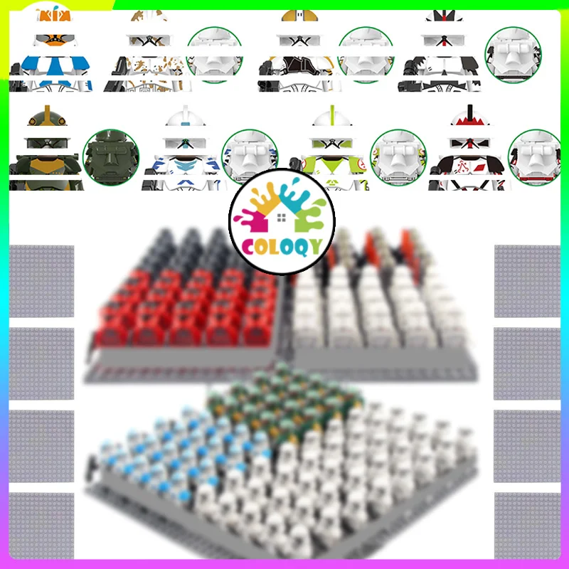 

New building blocks toy cosmic warrior robot legion set with weapon military clone soldier white red blue soldier toy wholesale