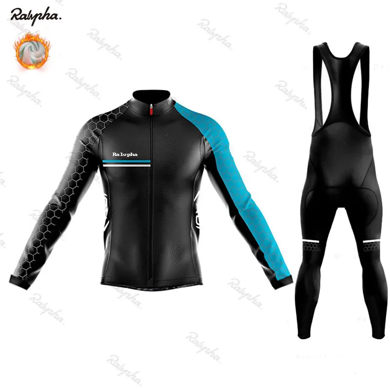 

Bicycle Warm Winter Thermal Fleece Cycling Clothes Raphaful Men's Jersey Suits Outdoor Riding Bike MTB Clothing Bib Pants Set