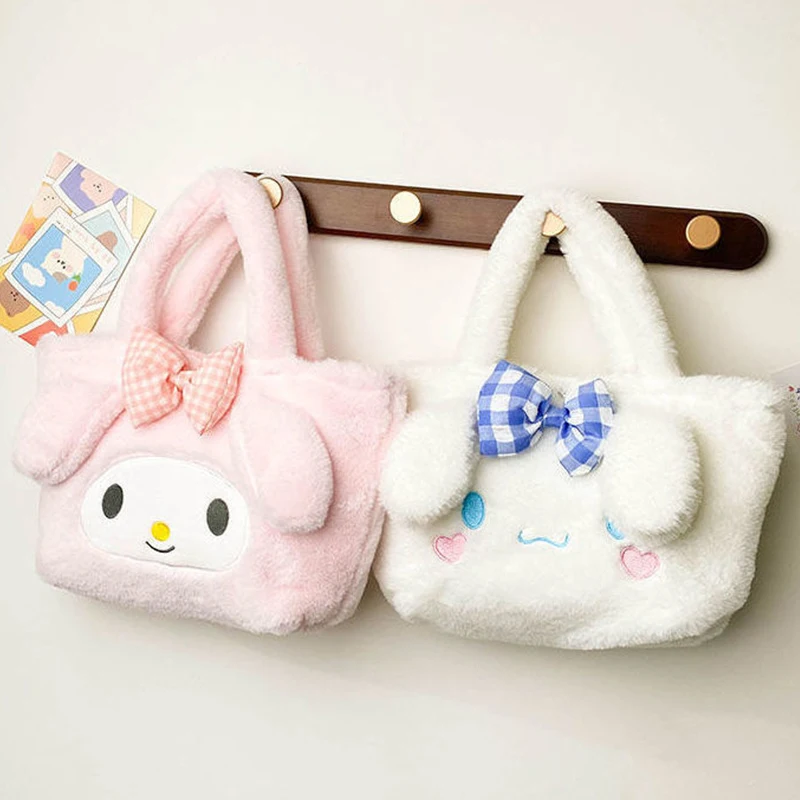

Sanrio Plush Bento Bag Kawaii Cinnamoroll My Melody Anime Cartoon Canvas Bag Cute Lunch Bags Satchel Storage Bags Christmas Gift