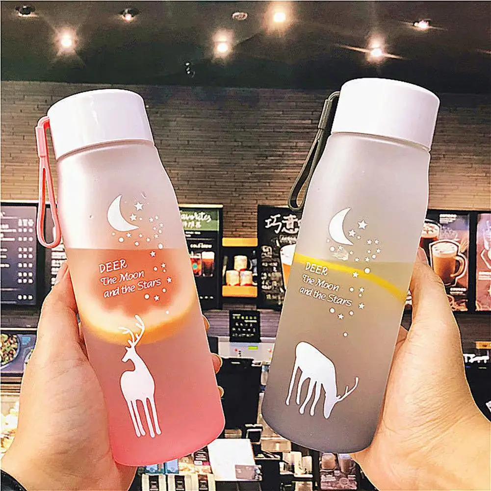 

Water bottle gradient frosted space cup large-capacity plastic cup anti-fall and high temperature resistant outdoor sports