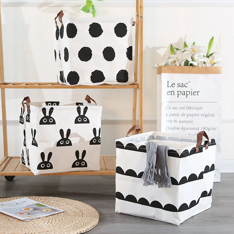 

Waterproof Laundry Basket Square Folding Storage Basket Fabric Clothes Organizer Large Home Foldable Storage Laundry Baskets