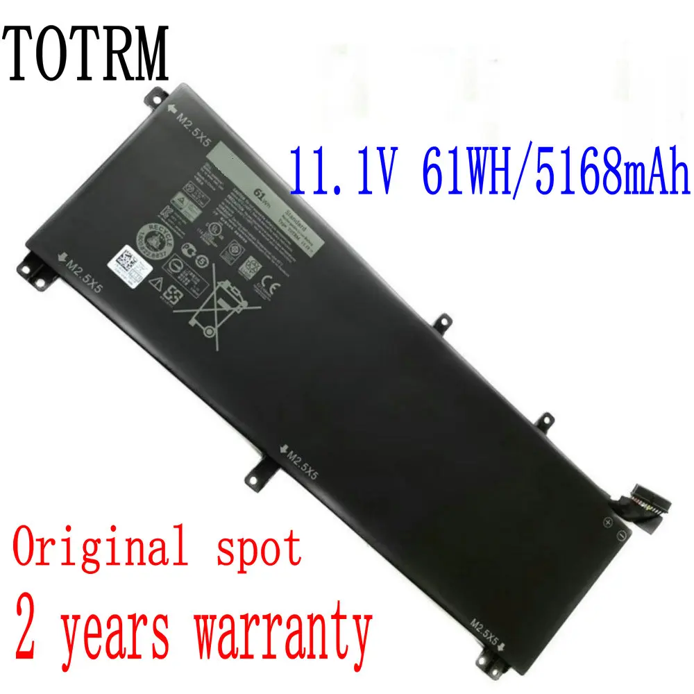 Оригинальный точечный аккумулятор T0TRM для ноутбука Dell XPS 15 11 1 5168 P31F Precision M3800 TOTRM H76MV