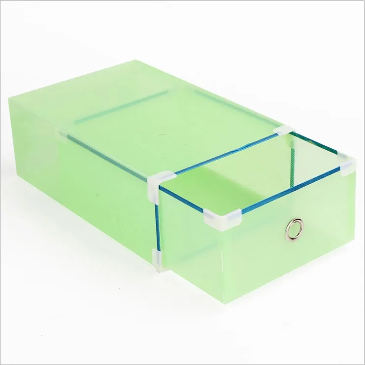 

New style edging thickened drawer type transparent plastic shoe box household items sundries sorting storage box