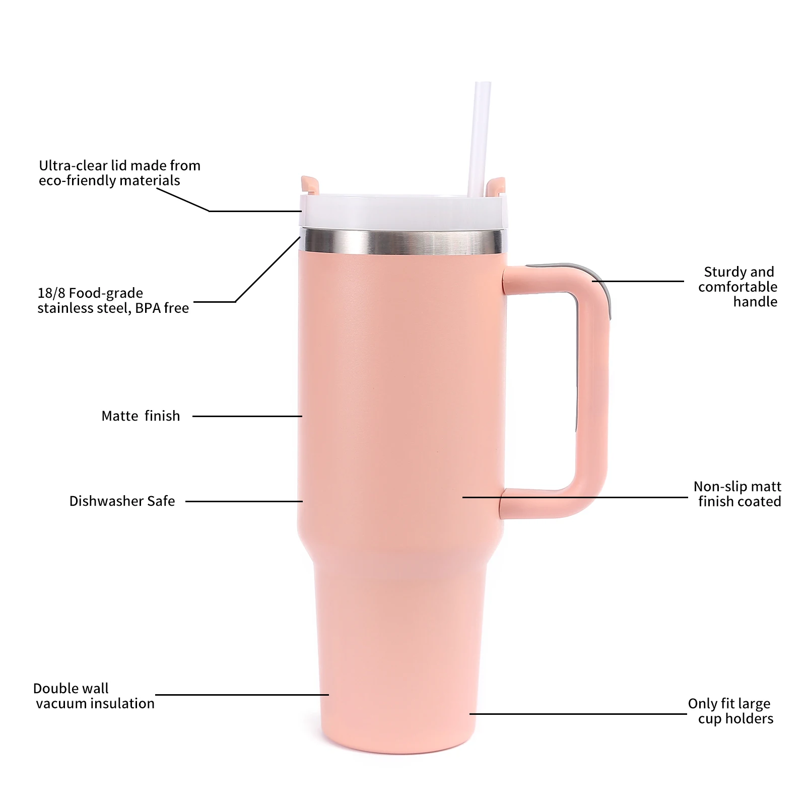 Sublimation Drinkware Vasos Termicos Mugs 40oz With Handle Tumbler