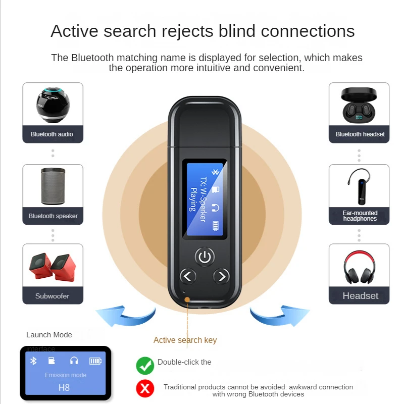 

Bluetooth Receiver Adapter 5.0 USB Car FM Computer Television Receiver Mp3 Player Wireless Bluetooth Audio Receiver Transmitter