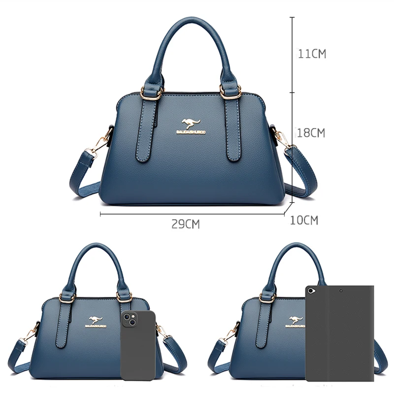 Luxury Brand Women's 3-layer Casual Handbags 2022 Premium Soft Leather Bags And Wallets Designer Women's Handbags Crossbody Bags