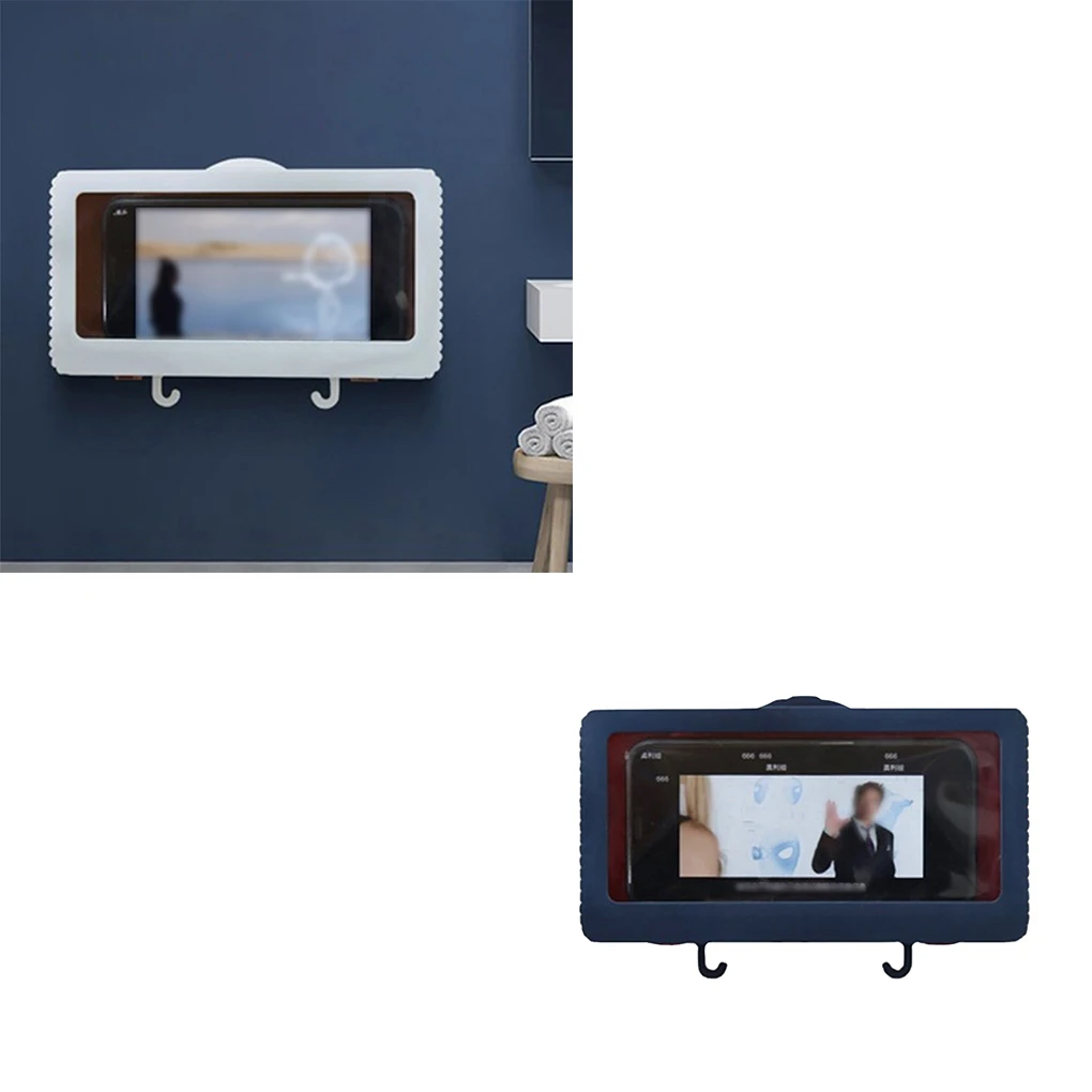 

Liner Tablet Or Phone Holder Waterproof Case Box Wall Mounted All Covered Mobile Phone Shelves Self-Adhesive Shower Accessories