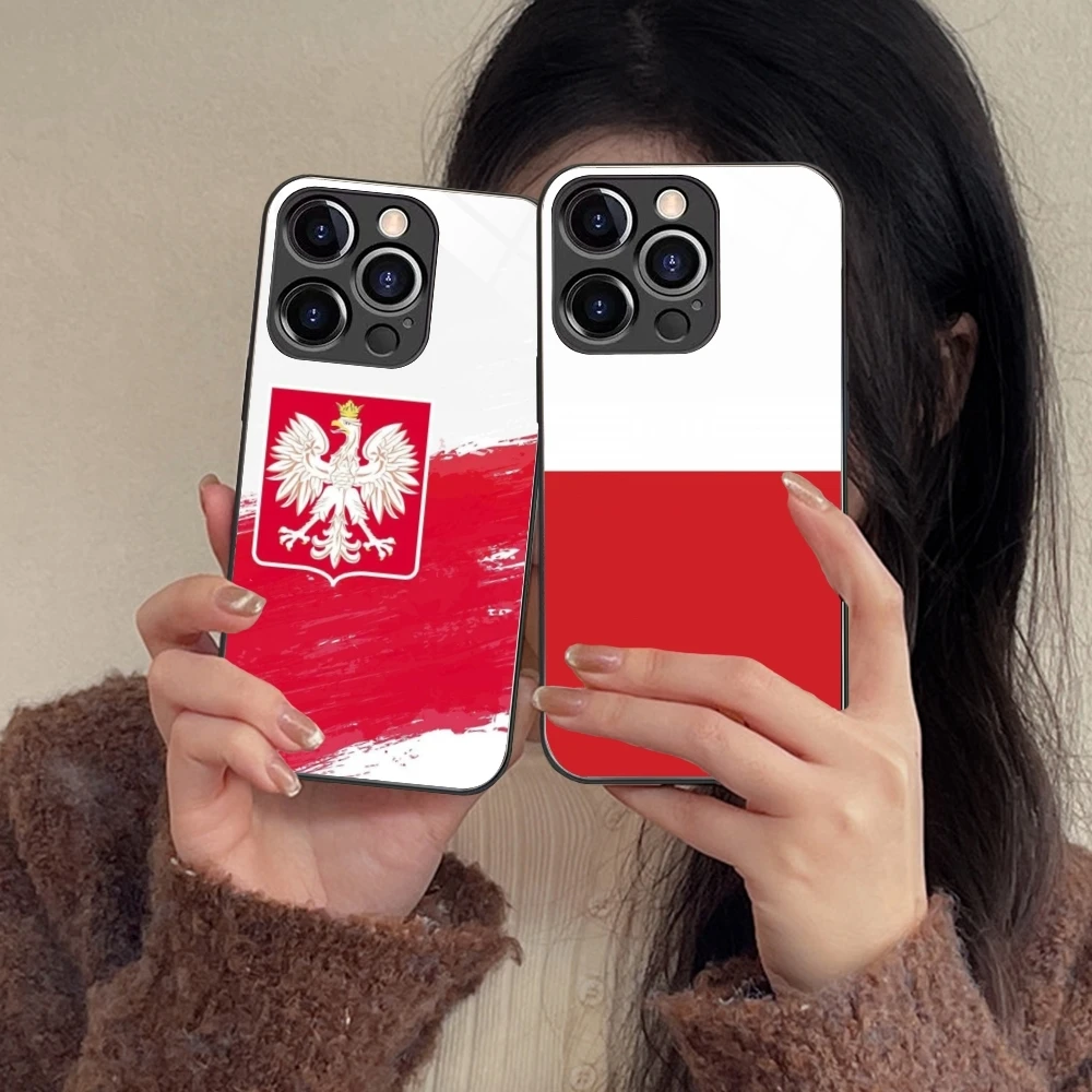 Чехол для мобильного телефона с флагом Польши iPhone 15 14 13 12 11 X XR XS 8 Pro Max Plus Mini PC