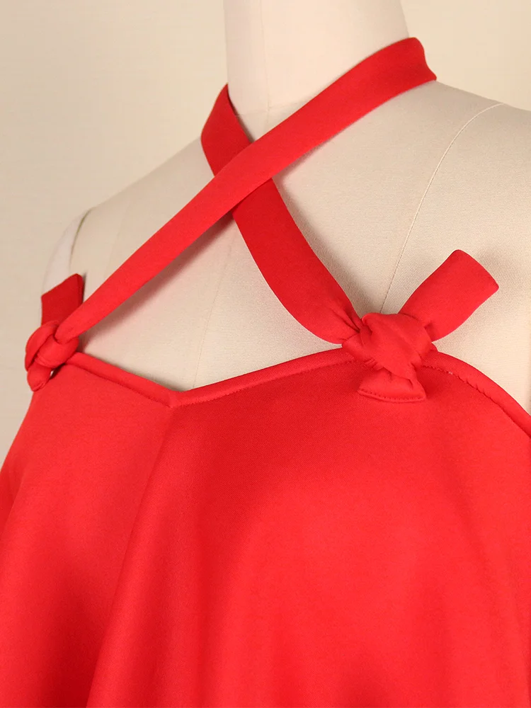 Милое женское вечернее вечерние Бальное мини-платье на выпускной с лямкой шее и