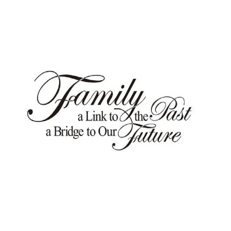 Модные наклейки Семейные буквы Декор комнаты черный виниловый настенный стикер