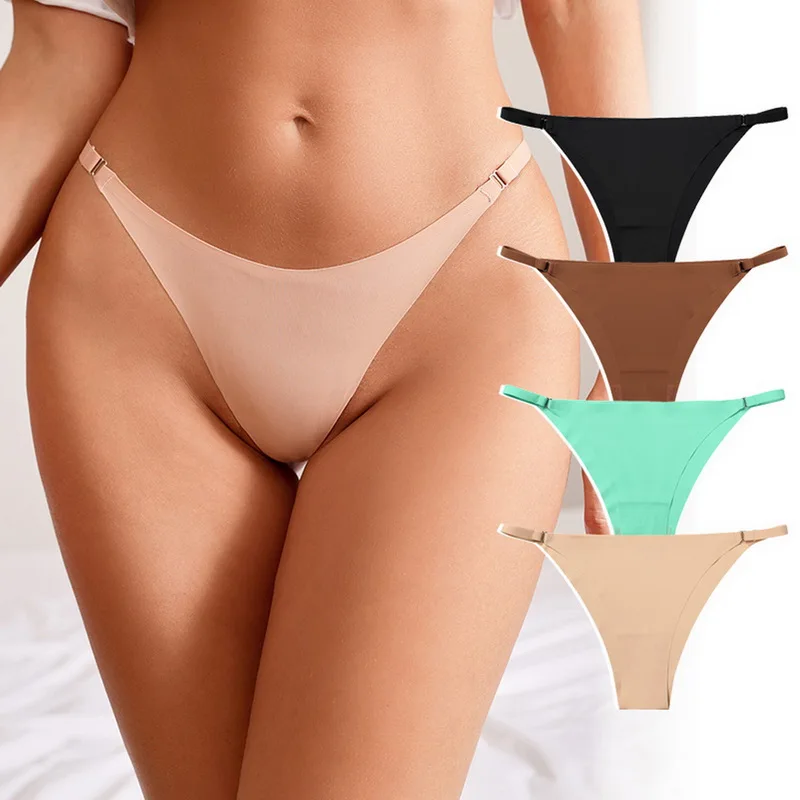 

Seamless Ice Silk Underwear Ladies Low Waist Plus Size Briefs Cotton Crotch Breathable Quick-Drying Yoga Sports Underwear