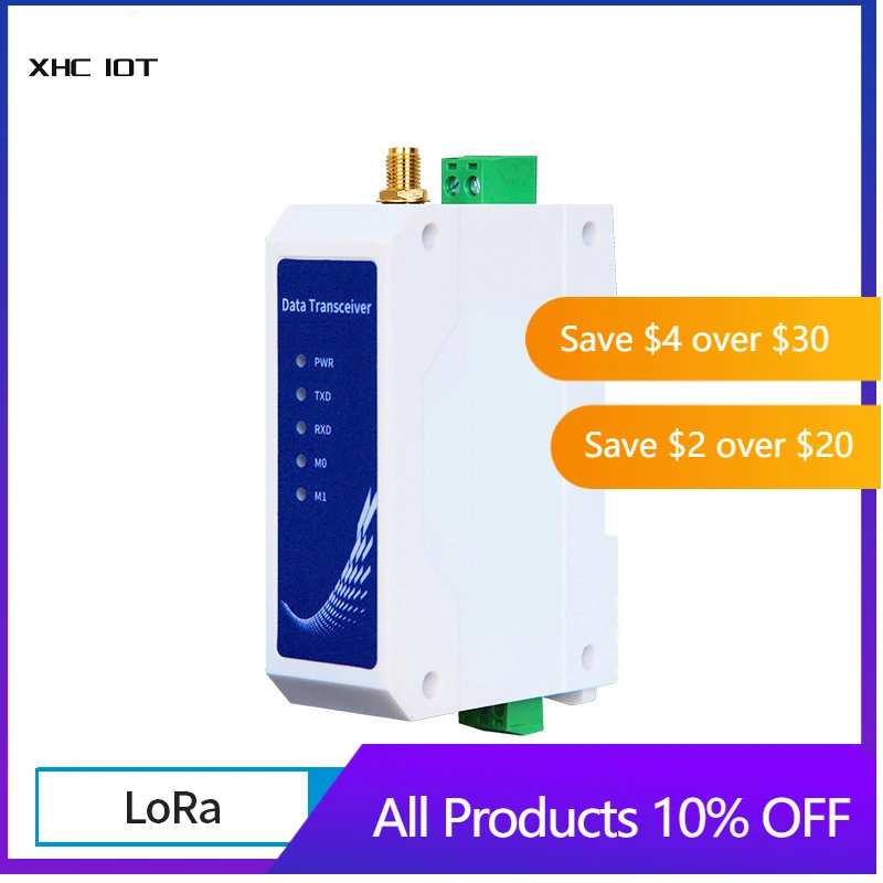 

LoRa SX1262 Modbus Modem 433Mhz 470Mhz 30dBm 10km RS485 XHCIOT E95-DTU(400SL30P-485) Anti-Interference Wireless Radio Station