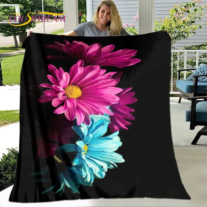 Скандинавская 3d-маргаритка фланелевое одеяло детское домашнее для гостиной